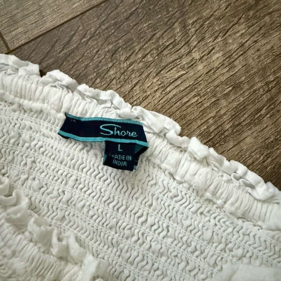 White Strapless Ruffle Mini Dress - Picture 3 of 3